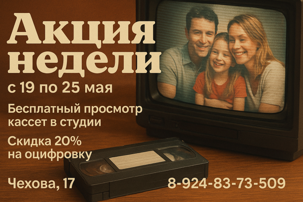оцифровка видеокассет акция иркутскфотопечать